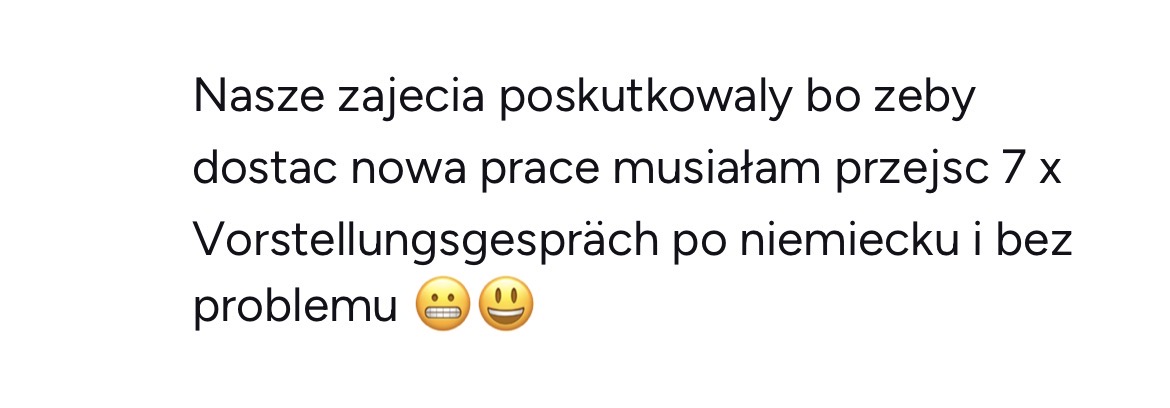 Opinia uczennicy — 7 rozmów rekrutacyjnych po niemiecku