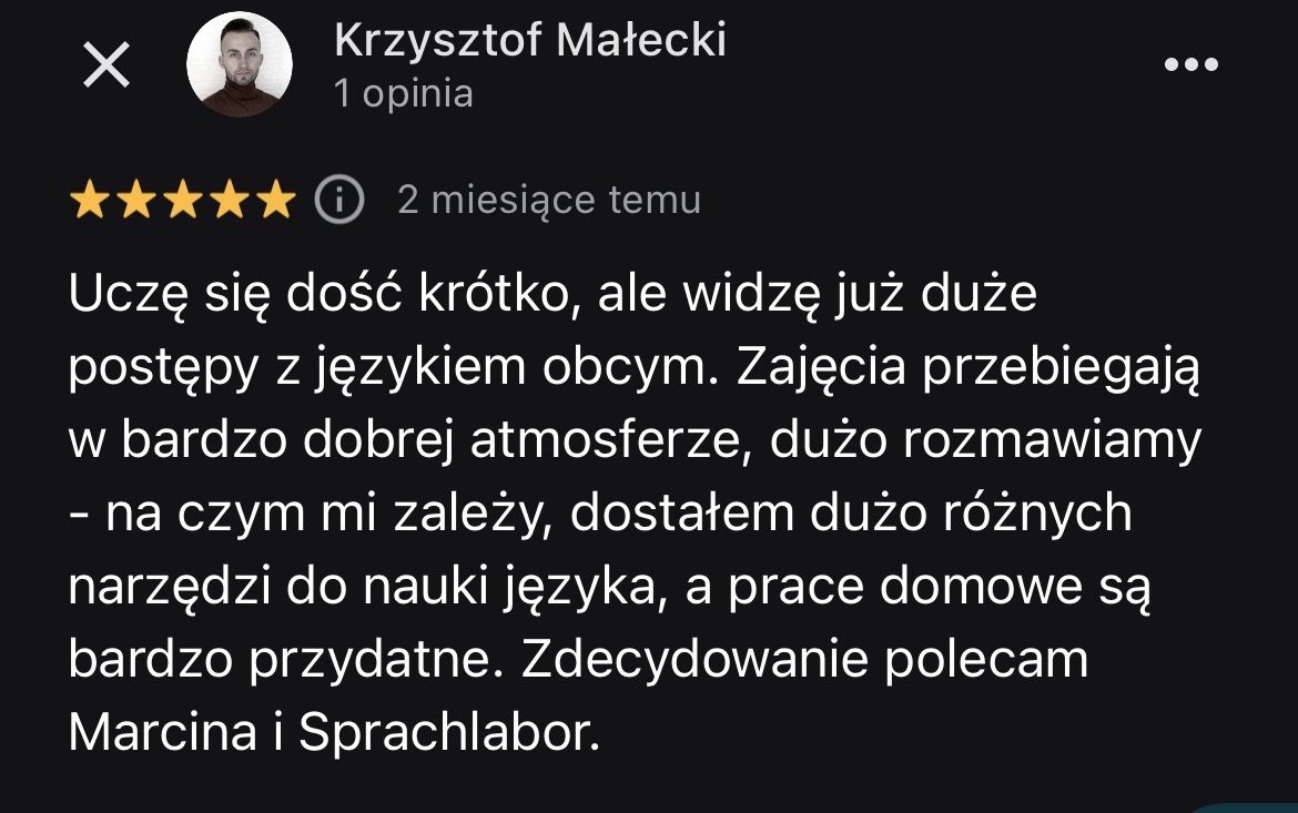 Opinia Krzysztof Małecki